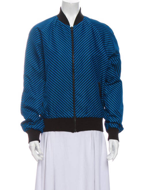 Jonathan Saunders Striped Bomber Jacket Blue