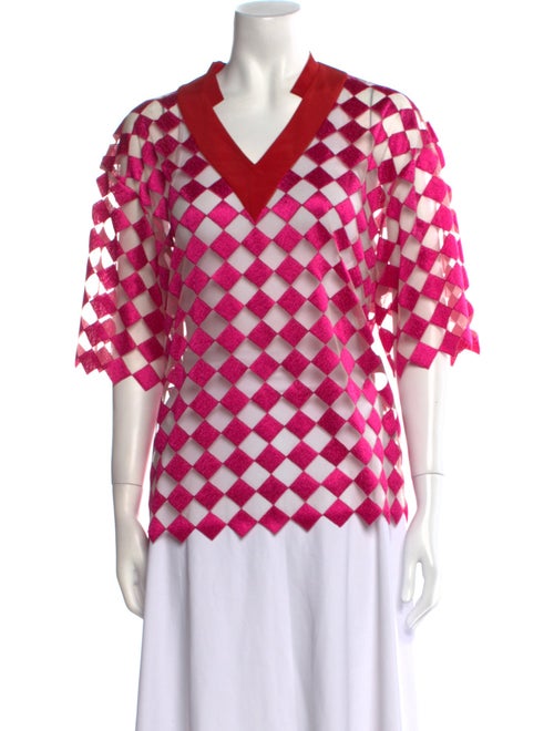 Jonathan Saunders Printed V-Neck Top