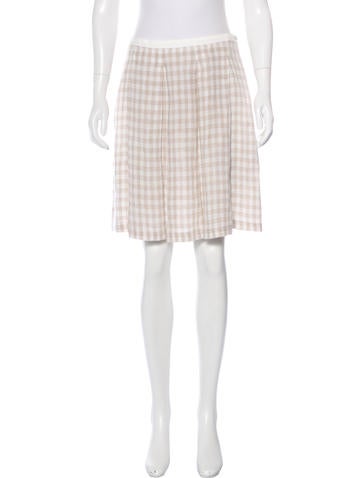 Joseph Pleated Gingham Skirt