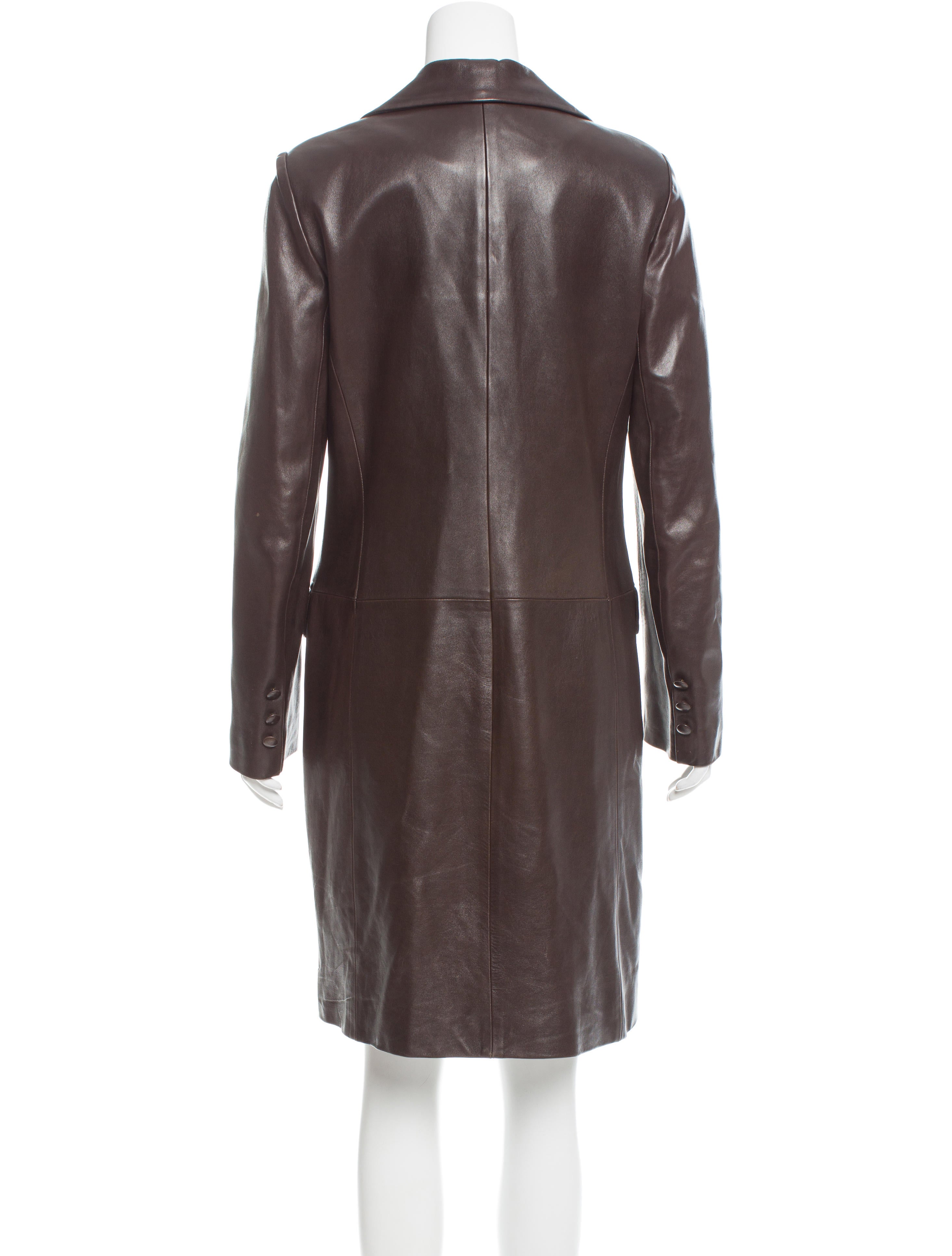 Joseph Leather KneeLength Jacket Clothing JOS23582 The RealReal