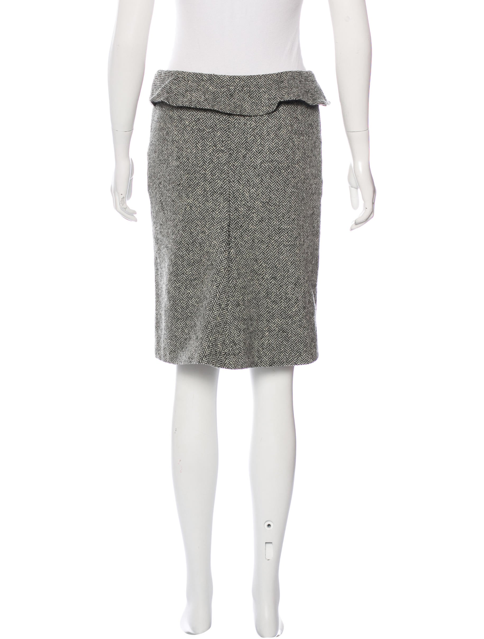 Joseph Wool & SilkBlend Herringbone Skirt Clothing JOS23718 The