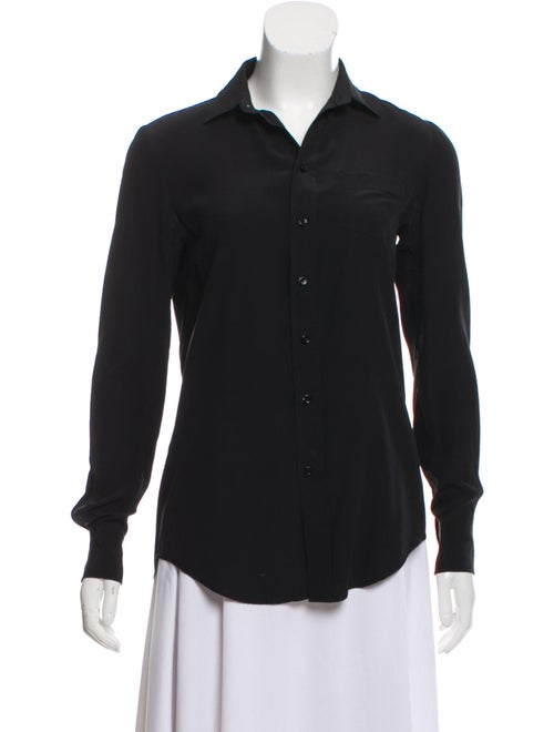 Joseph Silk Button-Up Blouse Black