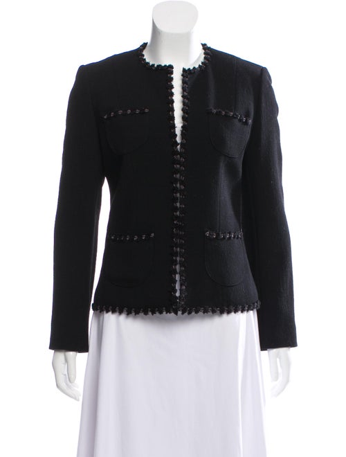 Joseph Wool Collarless Blazer Black