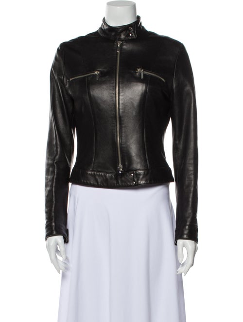Joseph Vintage Leather Biker Jacket Black