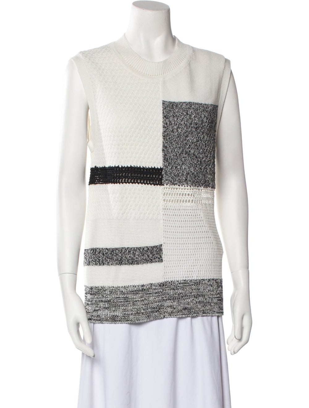 Joseph Pullover Neutrals Colorblock Pattern Sleev… - image 1