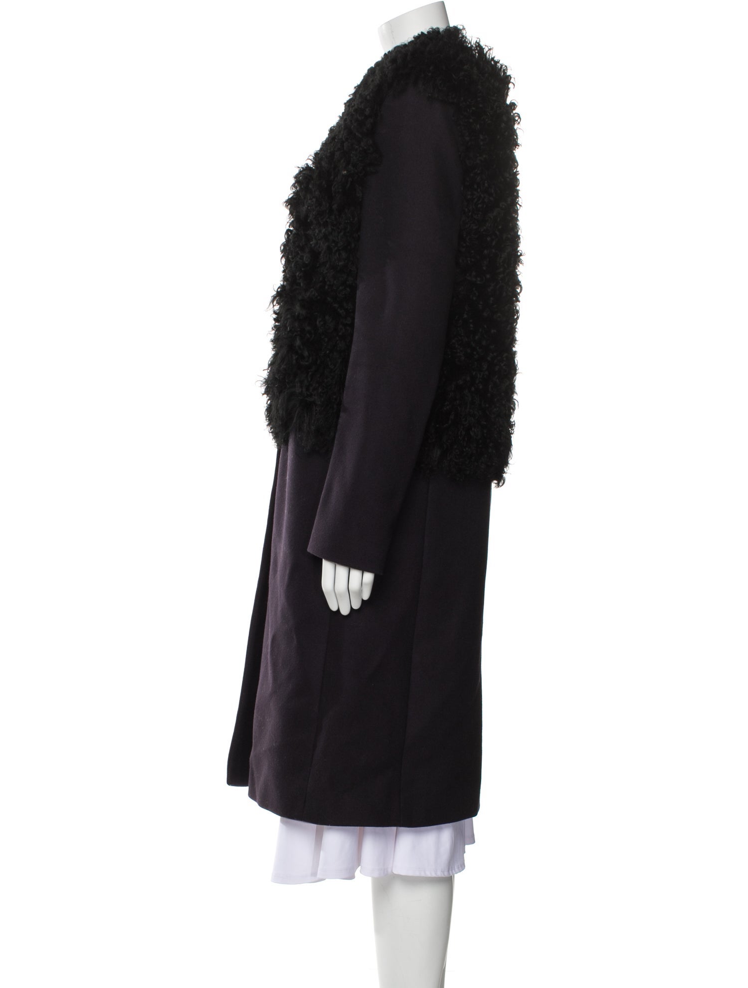 Joseph Virgin Wool Faux Fur Coat