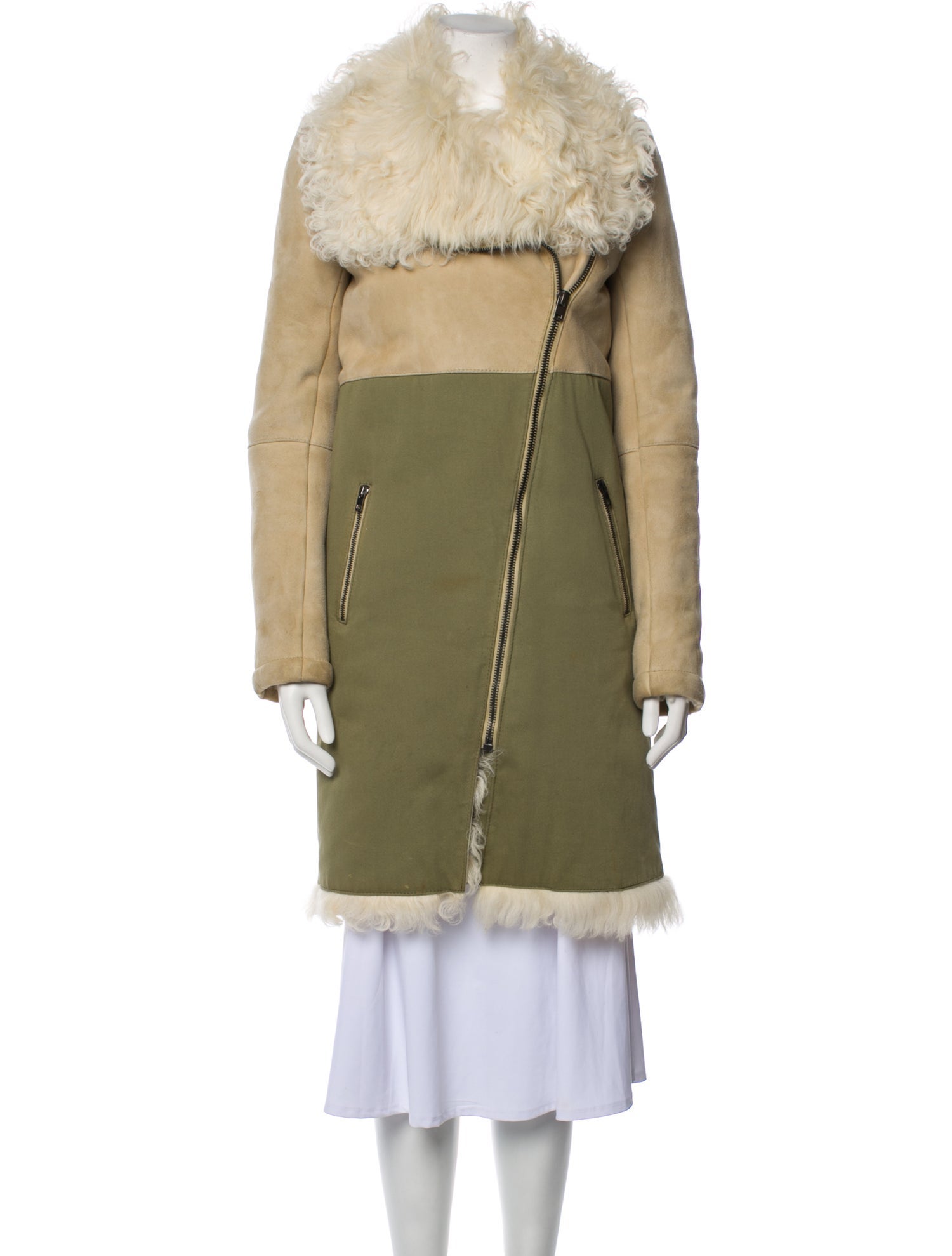Joseph Lambskin Faux Fur Coat