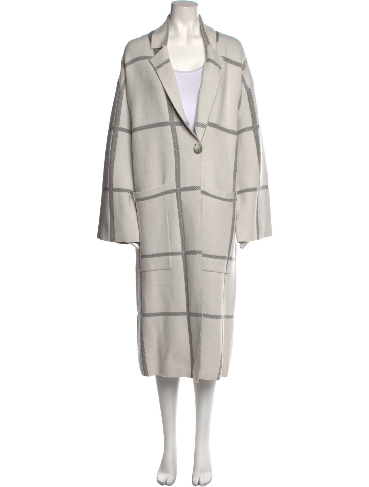 Joseph Merino Wool Plaid Print Sweater