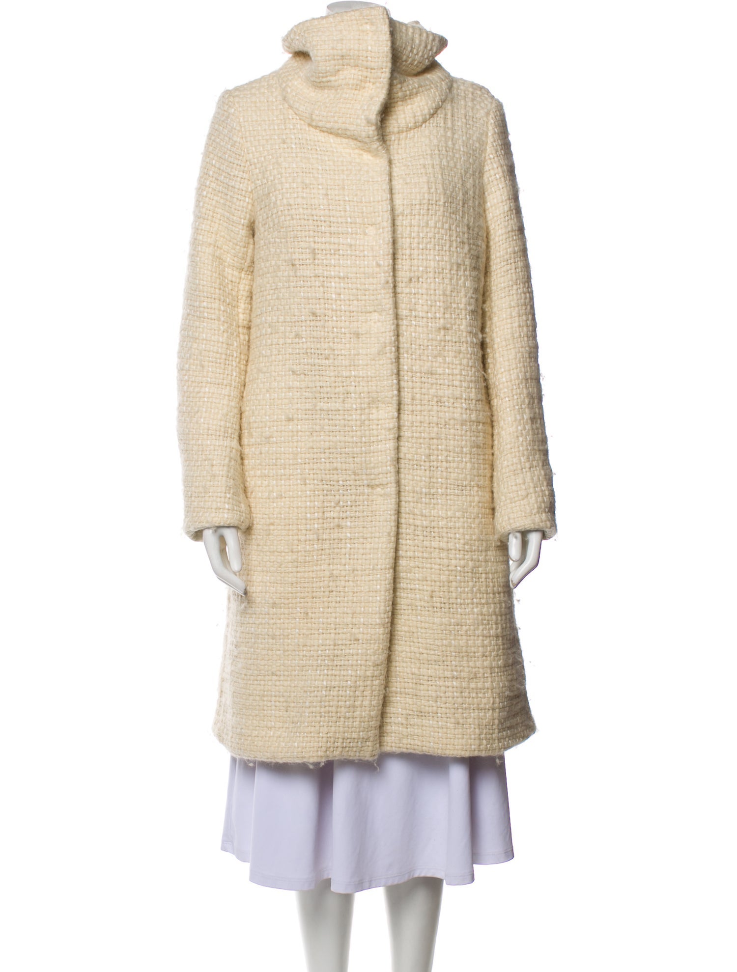 Joseph Tweed Faux Fur Coat