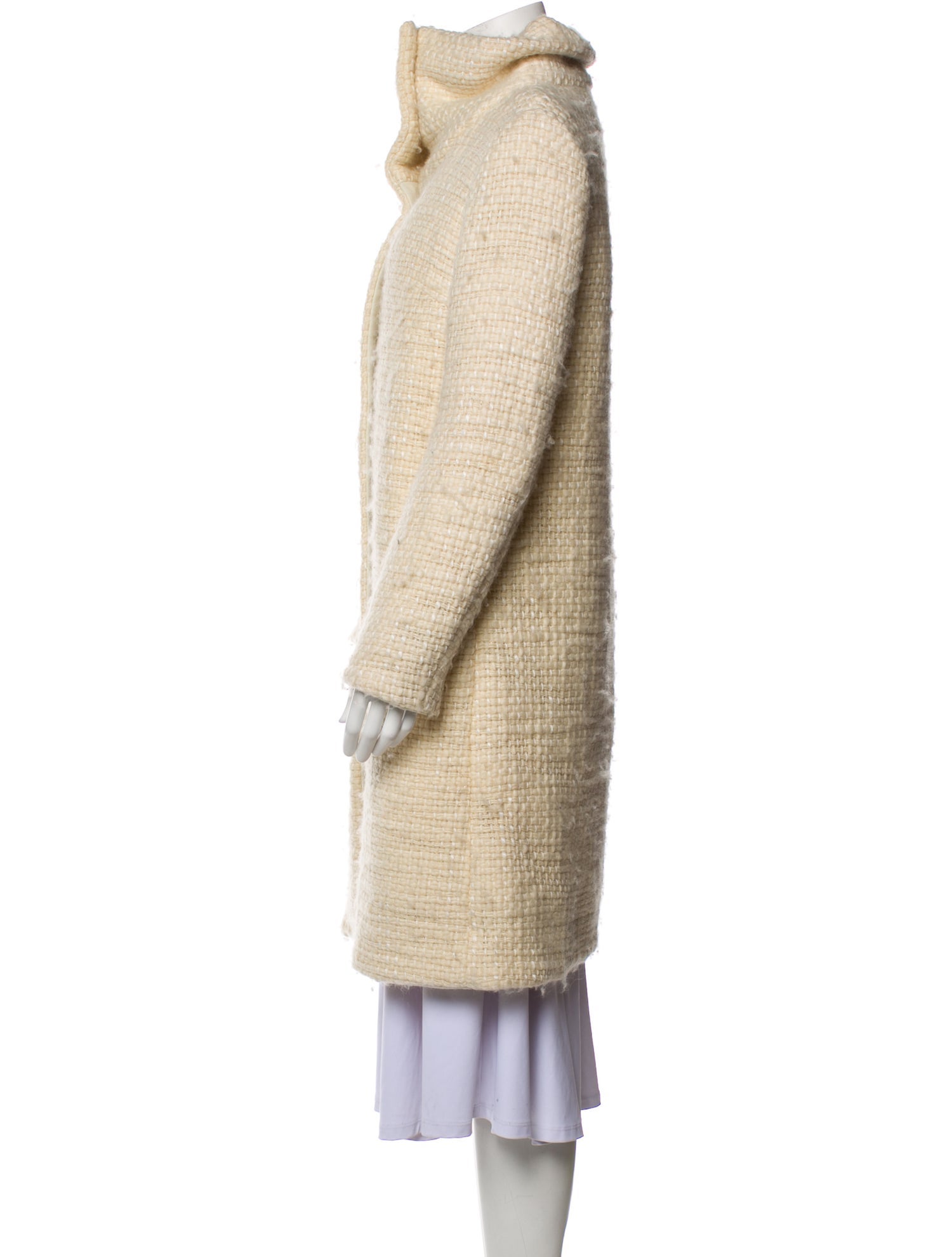 Joseph Tweed Faux Fur Coat