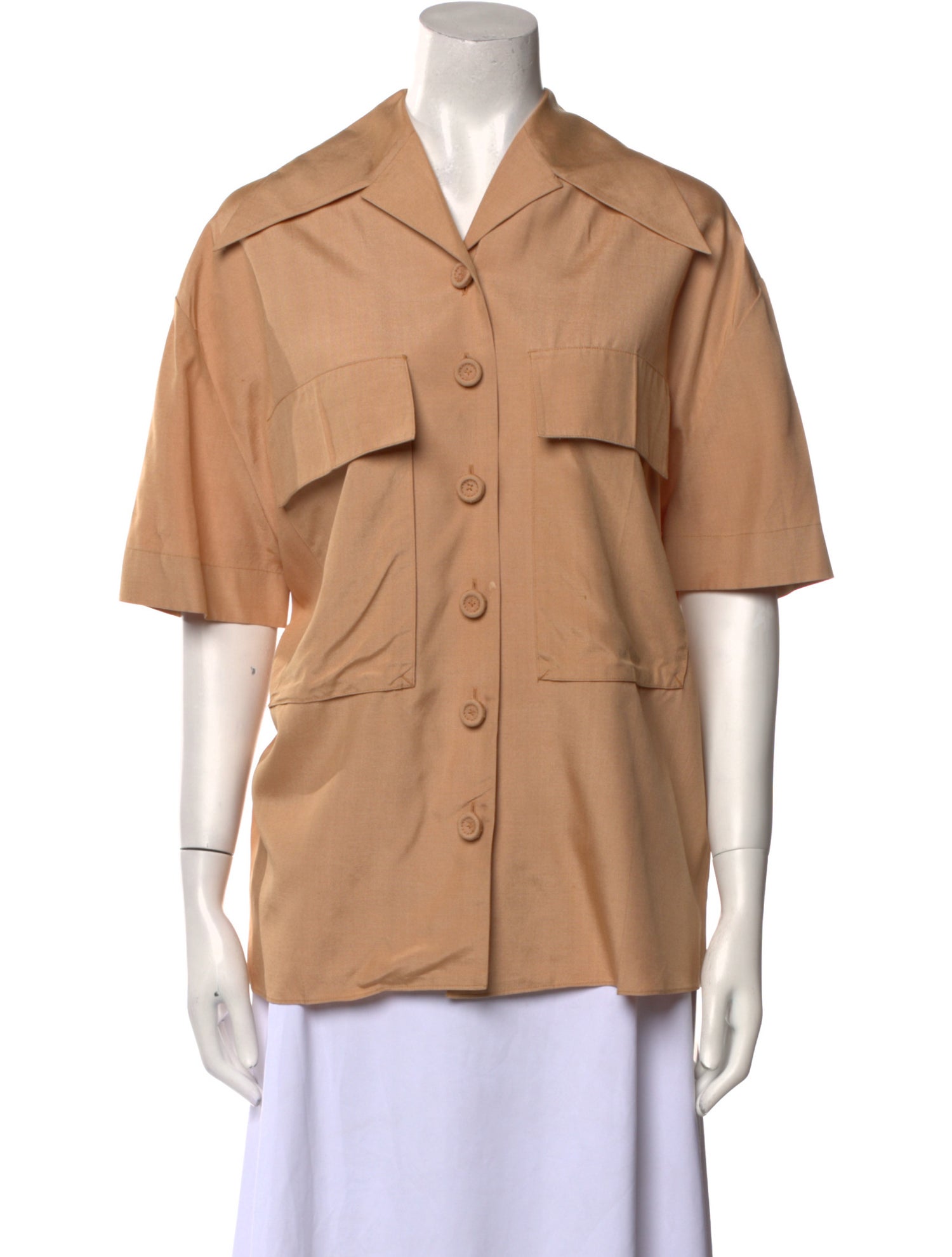 Joseph Silk Short Sleeve Button-Up Top