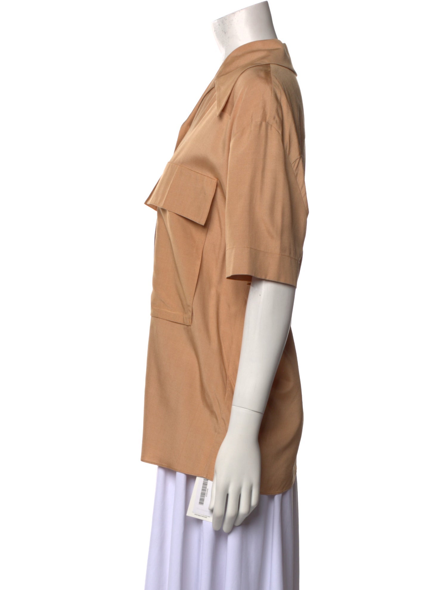 Joseph Silk Short Sleeve Button-Up Top