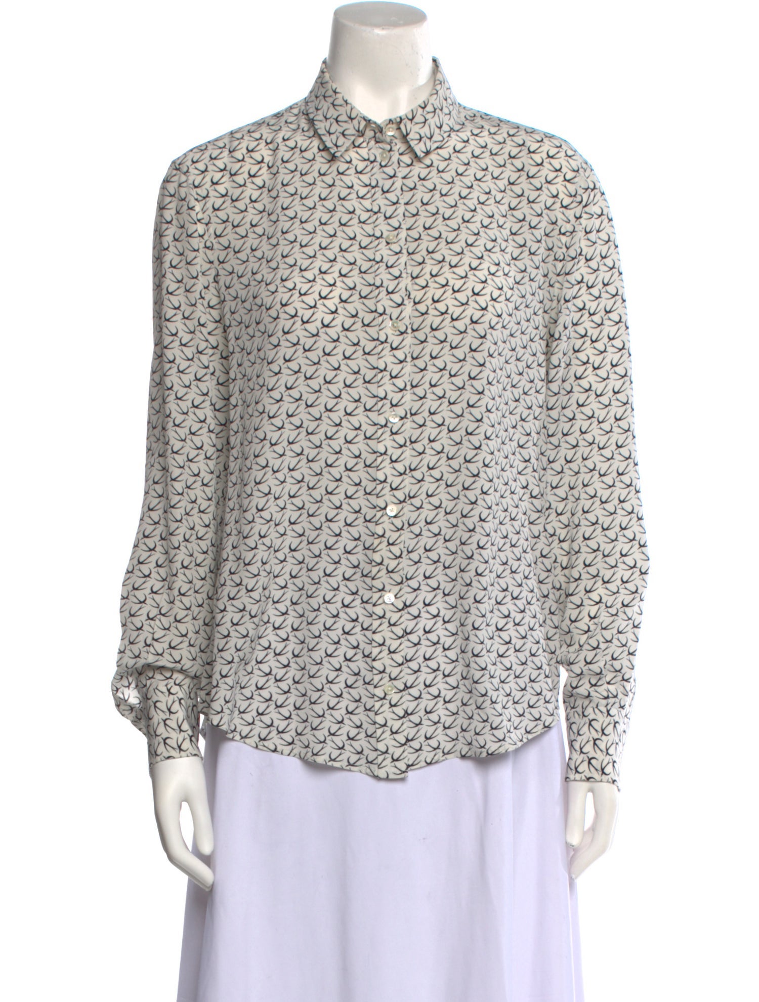 Joseph Silk Printed Button-Up Top