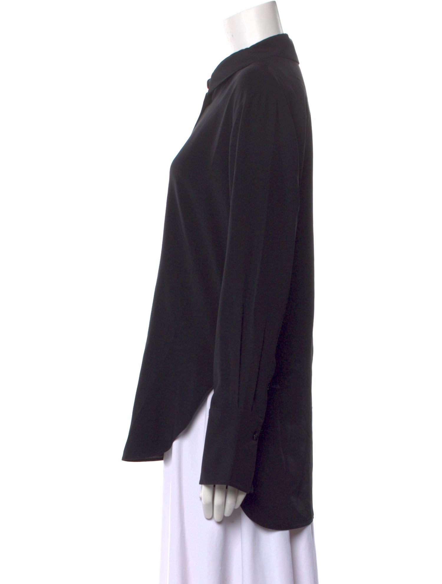 Joseph Silk Long Sleeve Button-Up Top