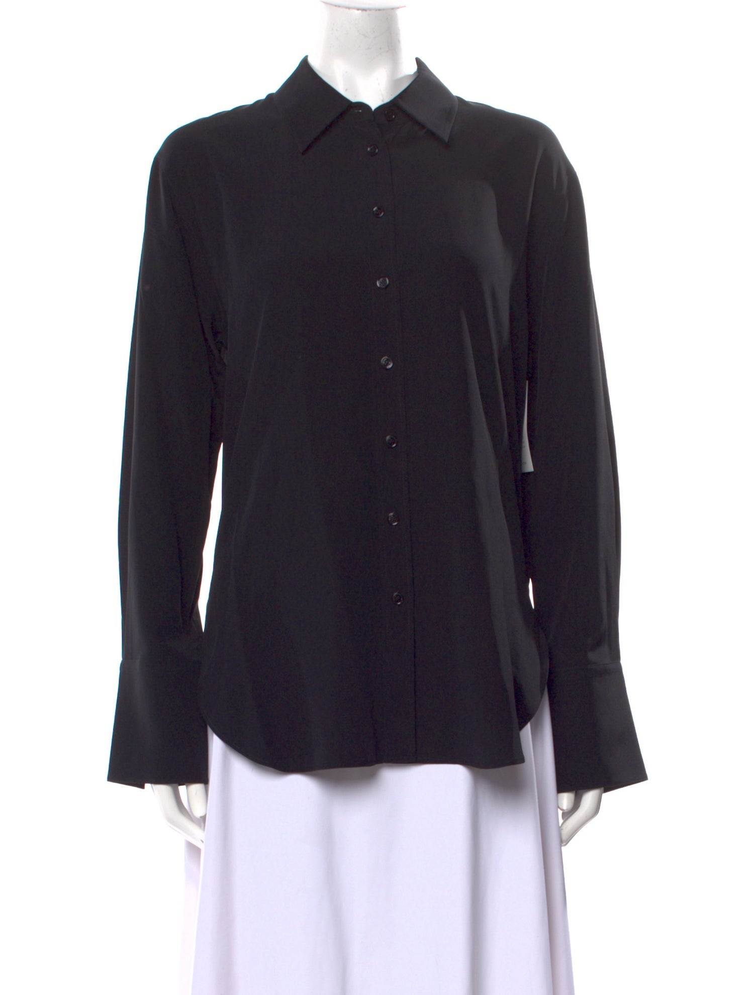 Joseph Silk Long Sleeve Button-Up Top