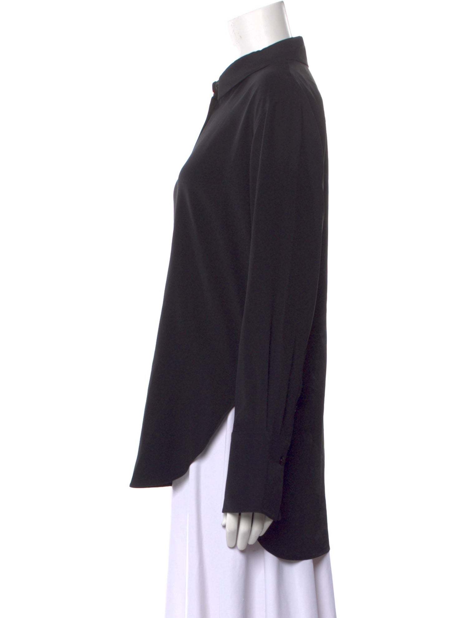 Joseph Silk Long Sleeve Button-Up Top