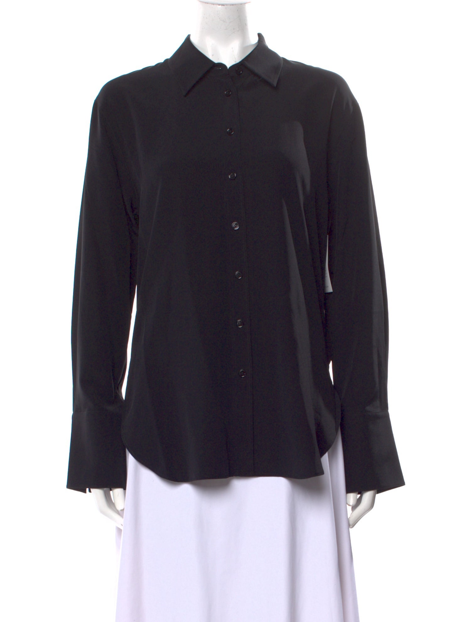 Joseph Silk Long Sleeve Button-Up Top