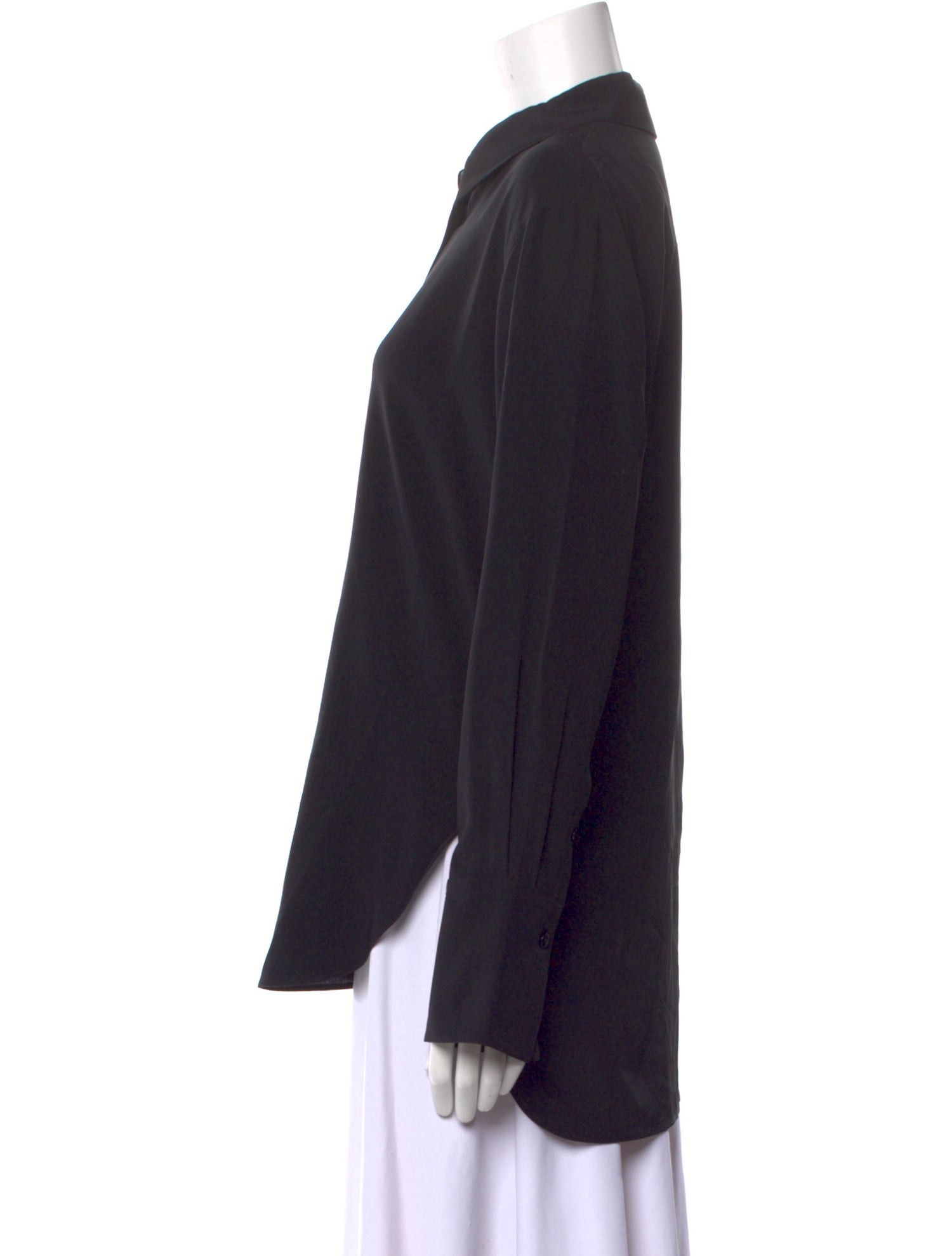 Joseph Silk Long Sleeve Button-Up Top