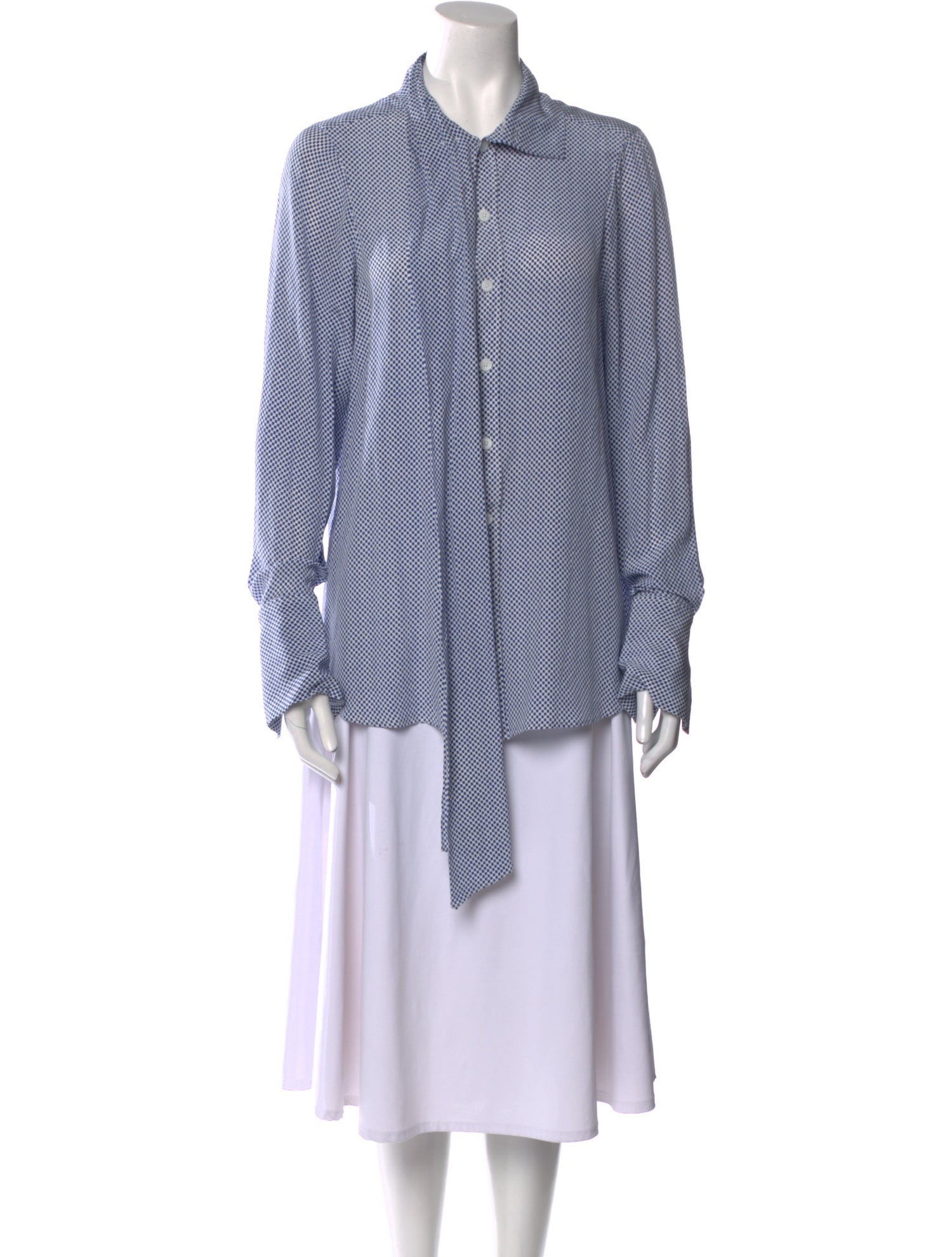 Yuya Yamamoto様 Y's by Yohji Yamamoto Printed V-Neck Tunic - Grey Tops