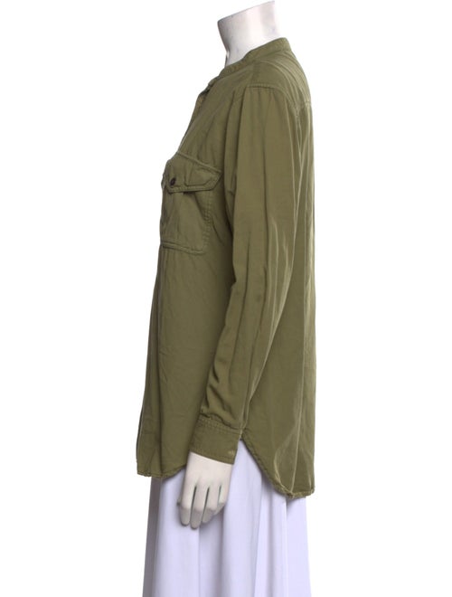 Joseph Mock Neck Long Sleeve Button-Up Top