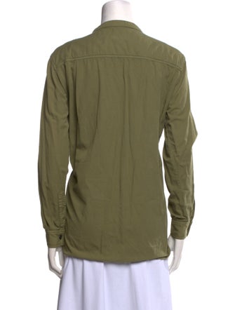 Joseph Mock Neck Long Sleeve Button-Up Top