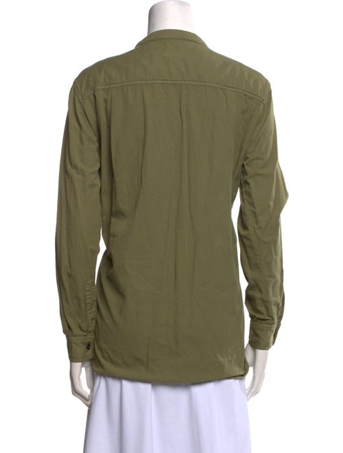 Joseph Mock Neck Long Sleeve Button-Up Top