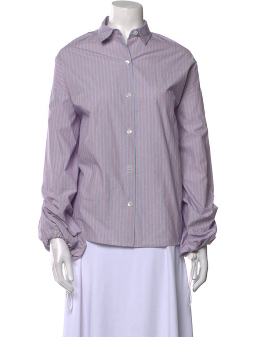 Joseph Striped Long Sleeve Button-Up Top