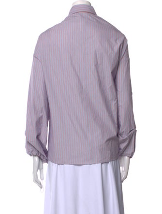 Joseph Striped Long Sleeve Button-Up Top