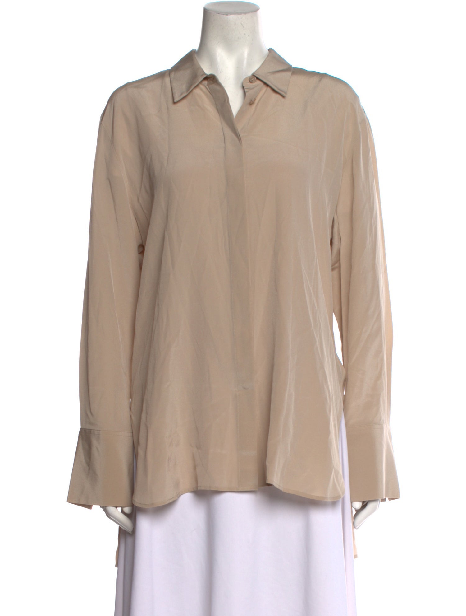 Joseph Silk Long Sleeve Button-Up Top