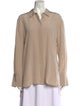 Joseph Silk Long Sleeve Button-Up Top