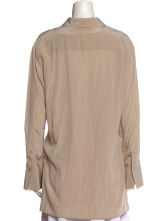 Joseph Silk Long Sleeve Button-Up Top