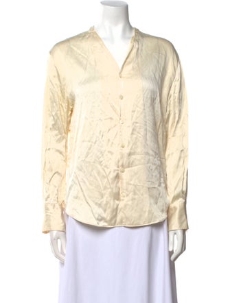 Joseph Silk V-Neck Button-Up Top