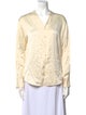 Joseph Silk V-Neck Button-Up Top