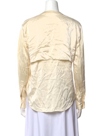 Joseph Silk V-Neck Button-Up Top