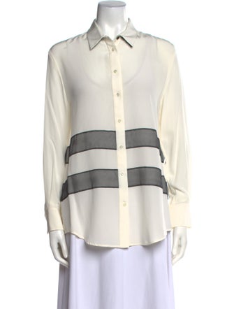 Joseph Silk Long Sleeve Button-Up Top