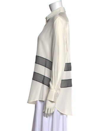 Joseph Silk Long Sleeve Button-Up Top