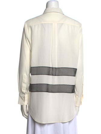 Joseph Silk Long Sleeve Button-Up Top