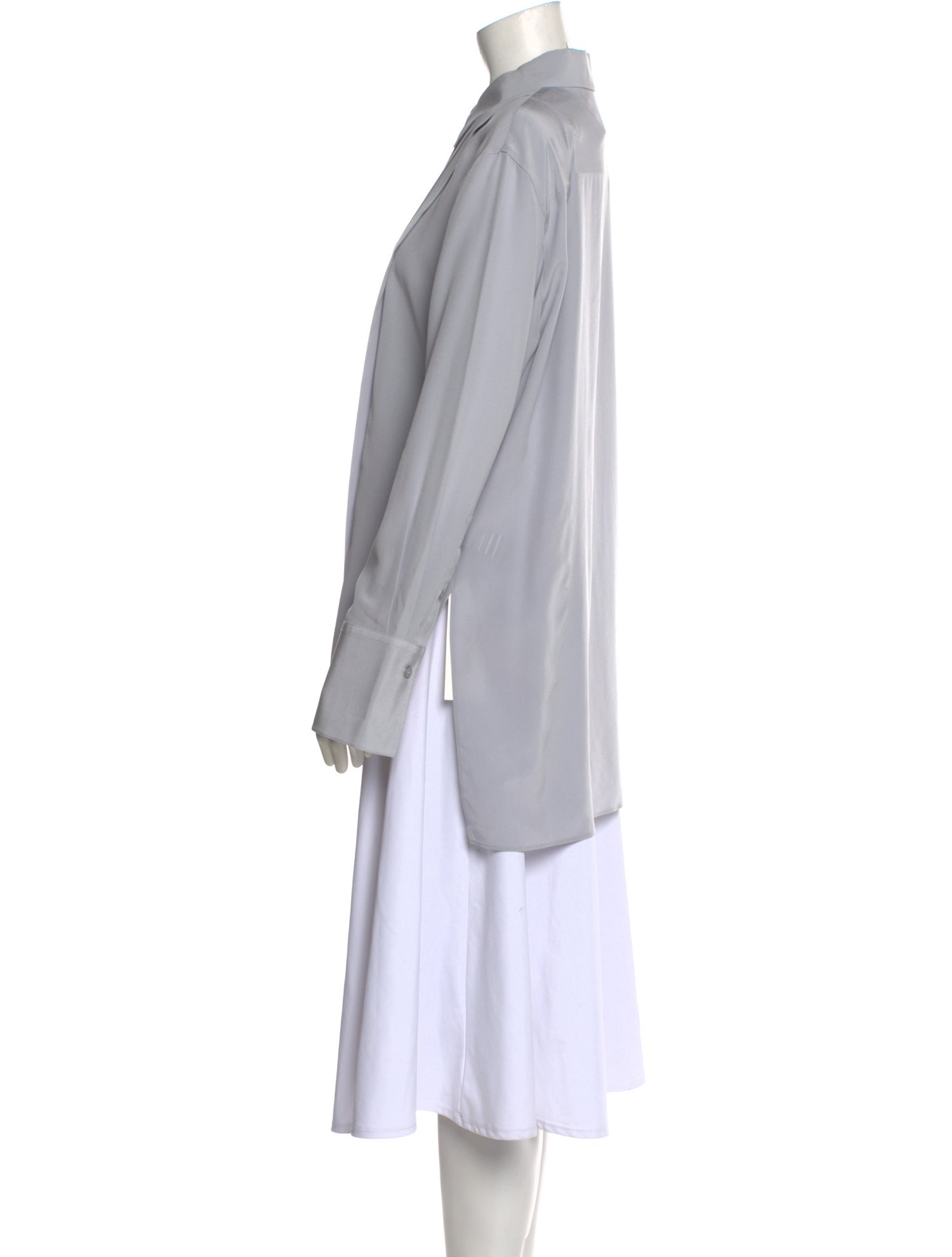 Joseph Silk Long Sleeve Button-Up Top