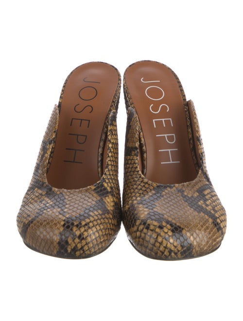Joseph Snakeskin Animal Print Mules