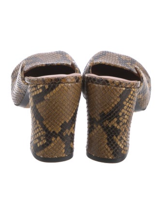 Joseph Snakeskin Animal Print Mules
