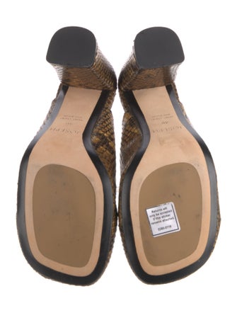 Joseph Snakeskin Animal Print Mules