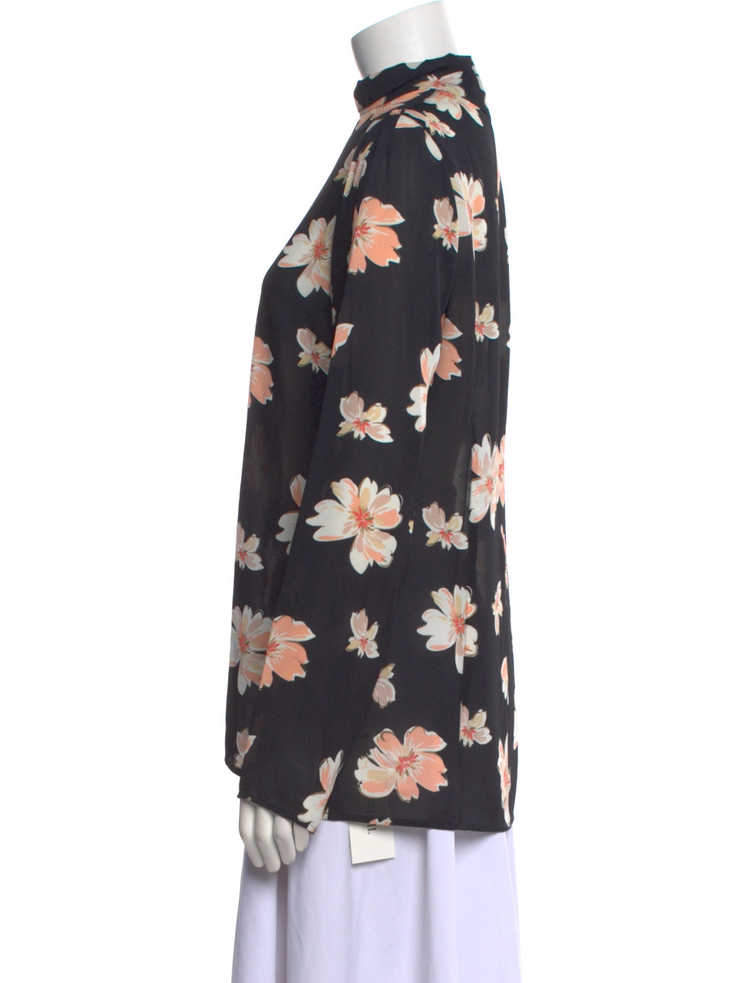 Joseph Floral Print Mock Neck Blouse