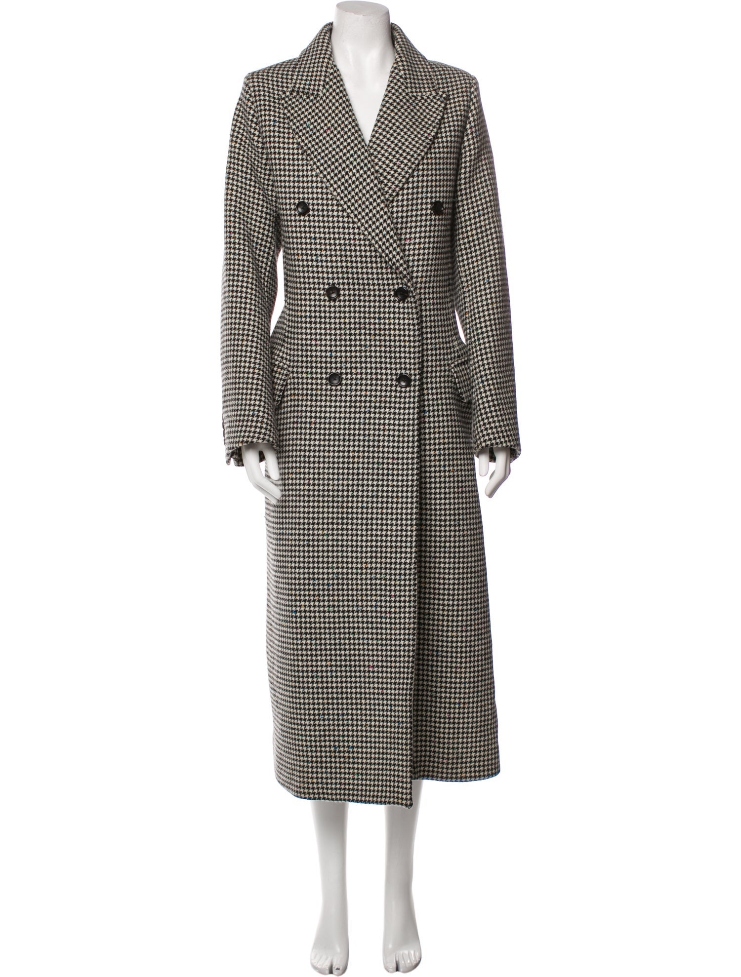 Joseph Wool Houndstooth Print Peacoat
