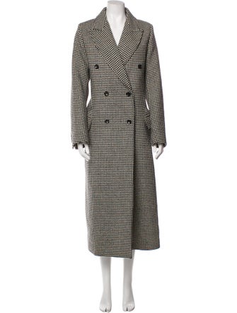 Joseph Wool Houndstooth Print Peacoat
