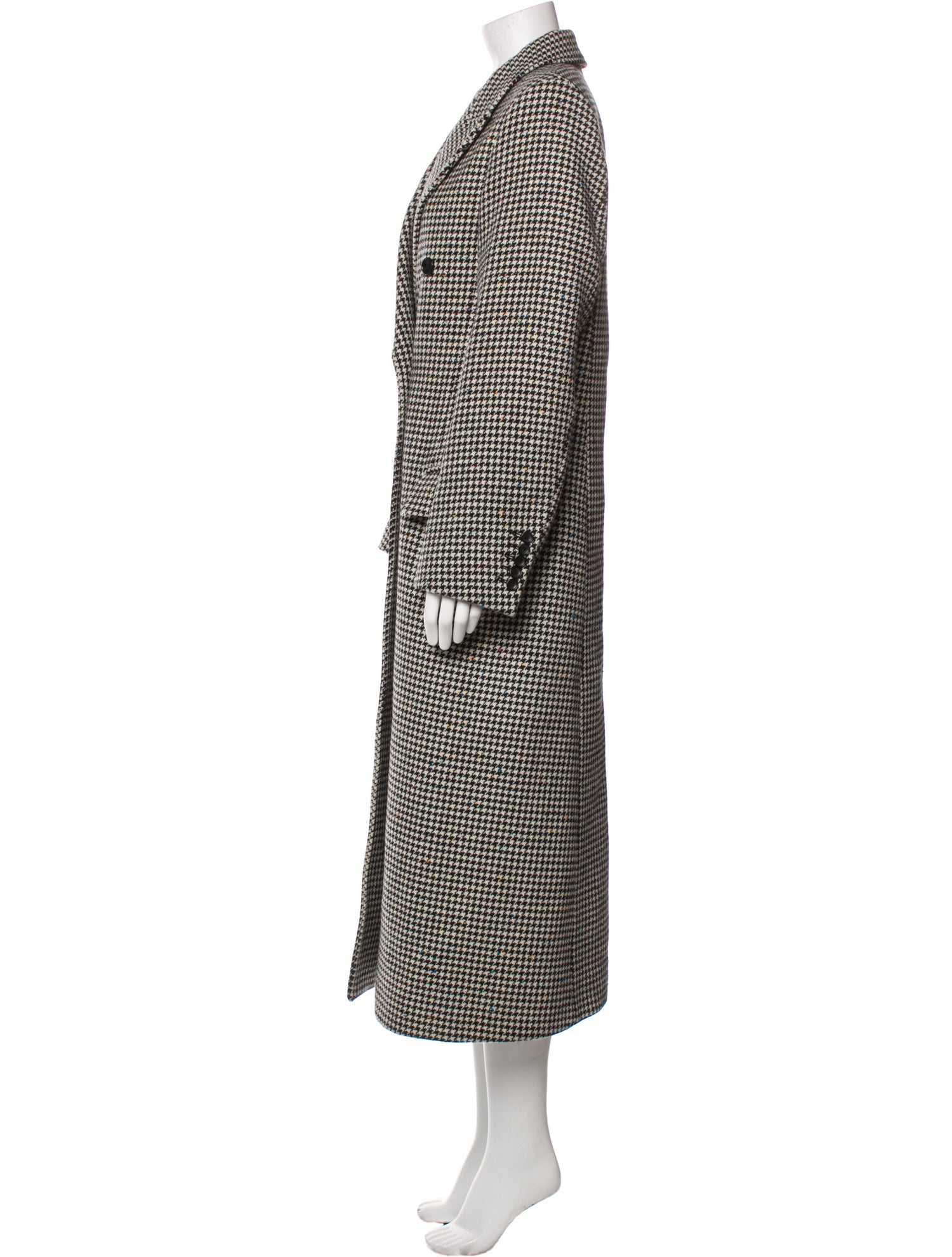 Joseph Wool Houndstooth Print Peacoat
