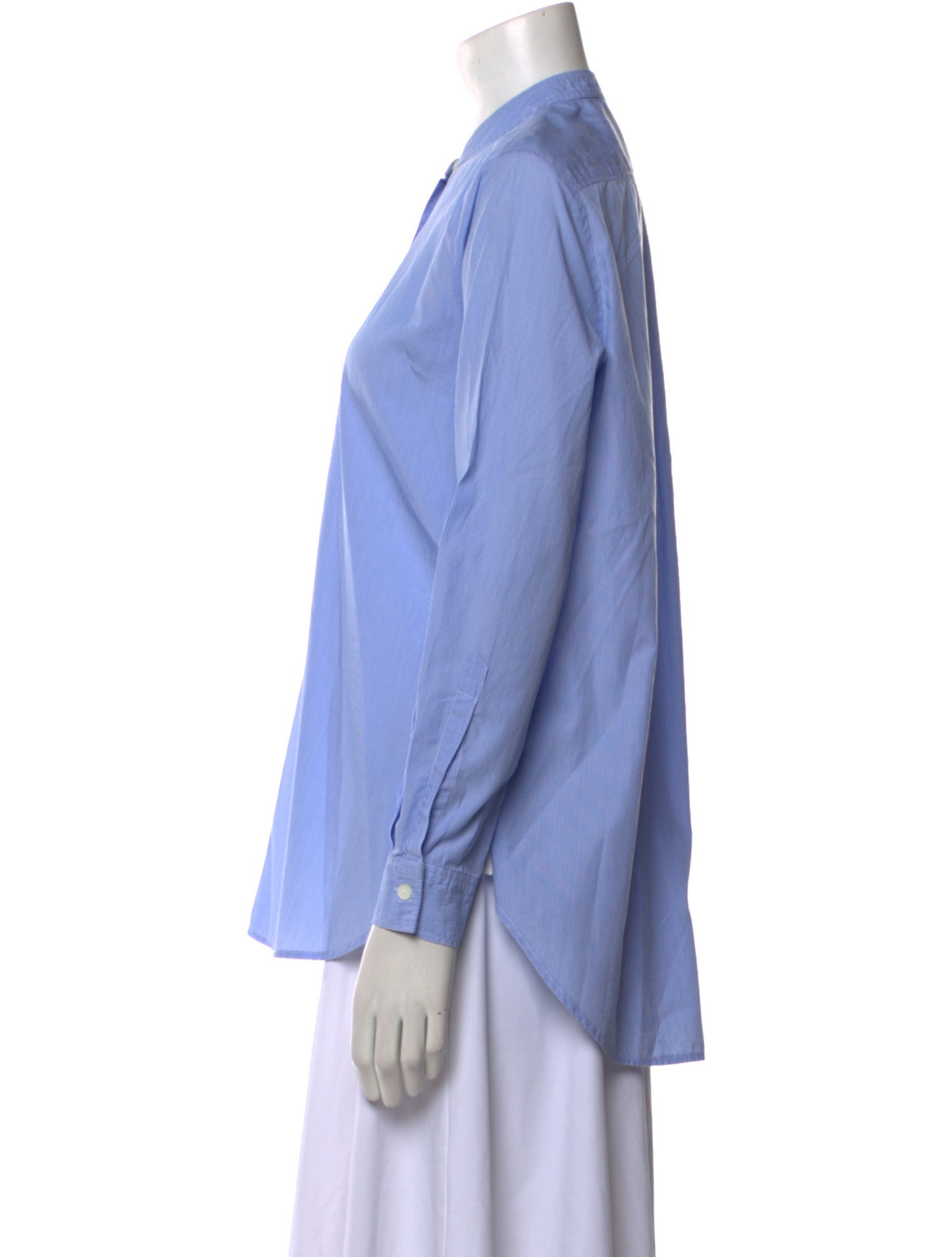 Joseph Mock Neck Long Sleeve Button-Up Top