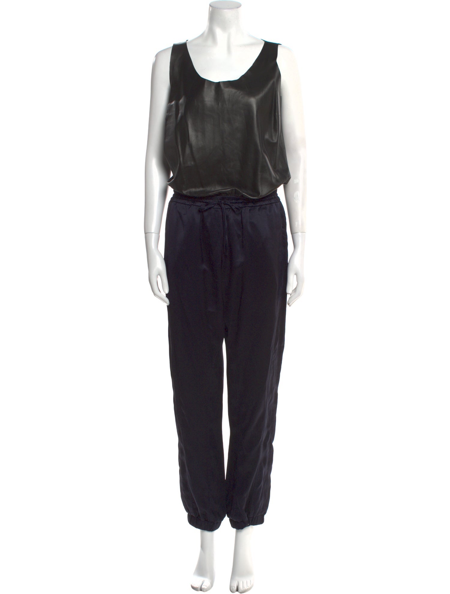 Joseph Leather Scoop Neck Jumpsuit