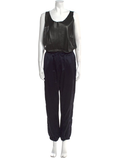 Joseph Leather Scoop Neck Jumpsuit