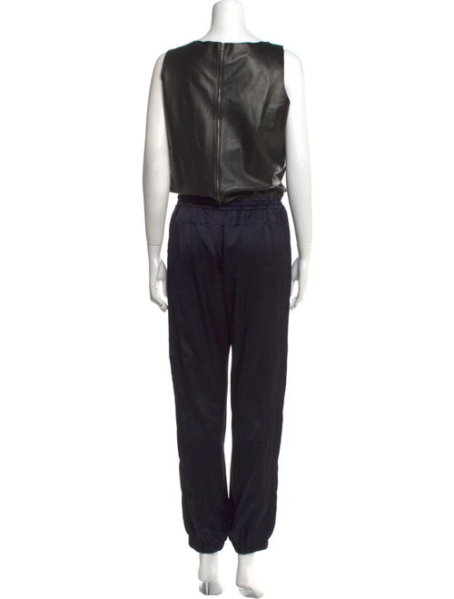 Joseph Leather Scoop Neck Jumpsuit