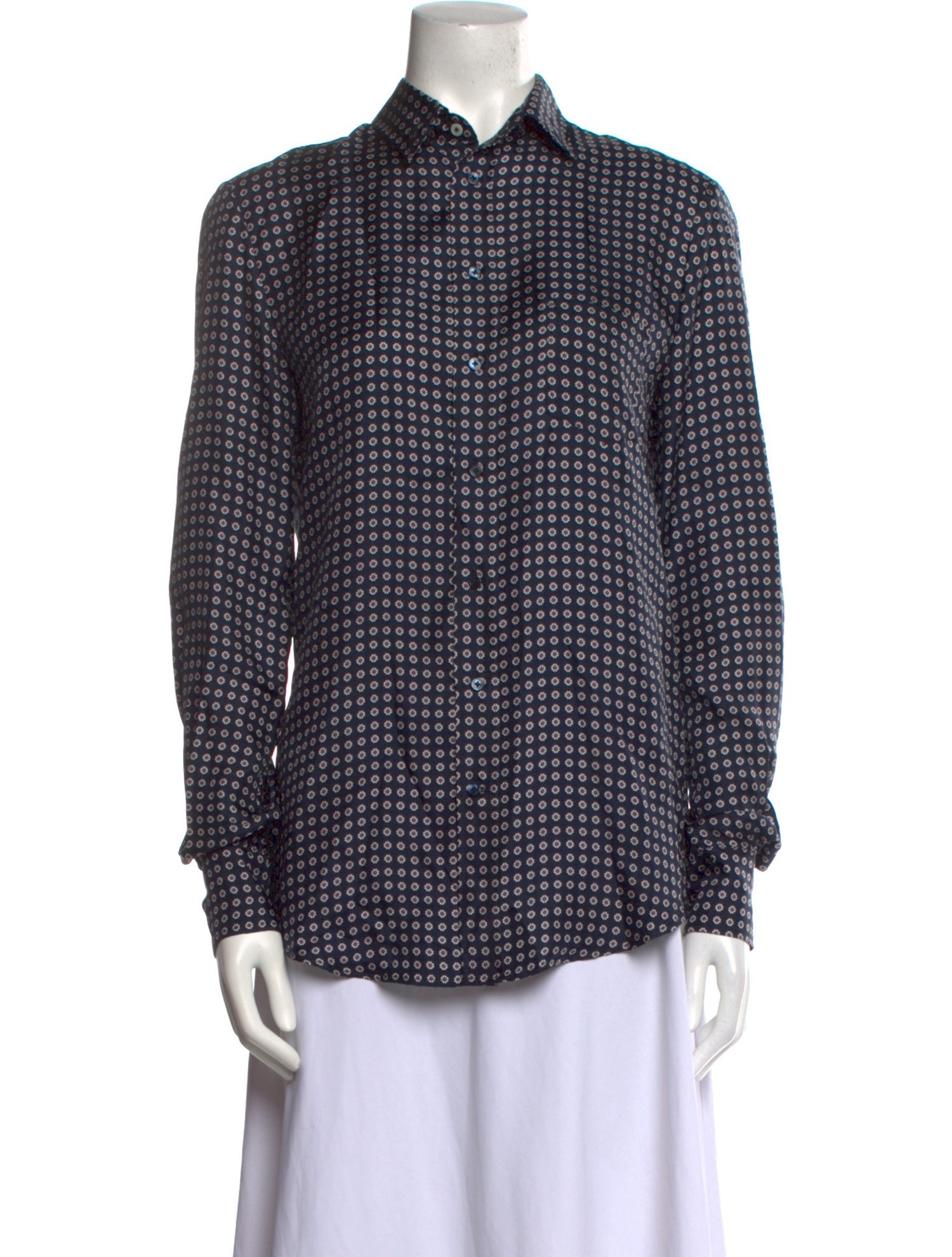 Joseph Silk Printed Button-Up Top